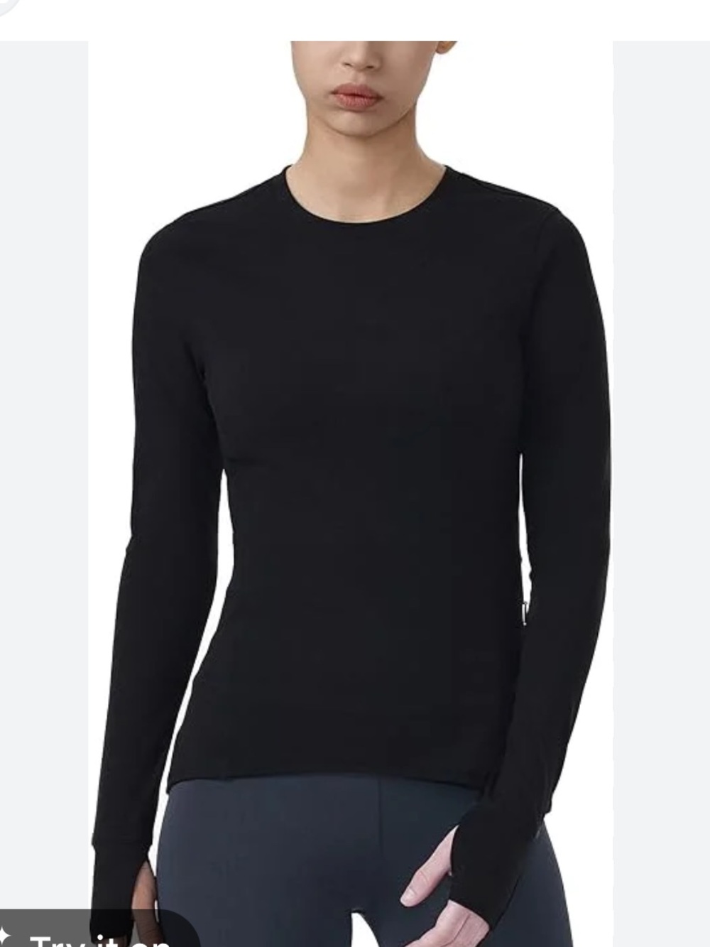Spyder Women's Base Layer Black Long-Sleeve Crewneck Top